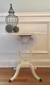 Reserved For Heather Vintage Harp Design End Table Wood Lyre Etsy Vintage Table Distressed End Tables Antique Table