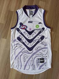 I love our indigenous jumpers, even if this one is very slightly phallic. Afl Fremantle Dockers Indigenous Edition S Sports Equipment Sports Games Water Sports On Carousell