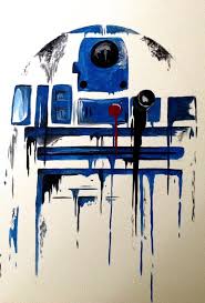 Star Wars R2d2 Blue Drip Style Painting Star Wars Painting Star Wars Art Star Wars Artwork