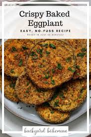 Crispy Baked Eggplant Recipe In 2020 Baked Eggplant Recipes Eggplant Recipes Easy Baked Eggplant
