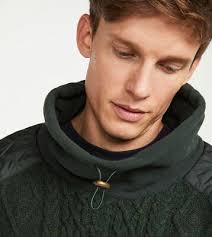 Men's Irish Cowlneck Pullover Fern Green Sweater