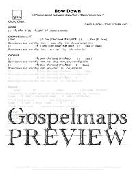 Bow Down Full Gospel Chord Chart Preview Gospelmaps