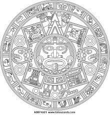 Clipart Of Mayan Calendar Line Illustration K8074681 Search Clip Art Illustration Murals Drawings And Vector Eps Gra Mayan Tattoos Mayan Calendar Aztec Art