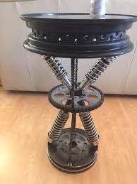 Table Motorcycle Parts Made By Ronnie Lamar Custom Furniture Design Metal Art Welded Custom Furniture