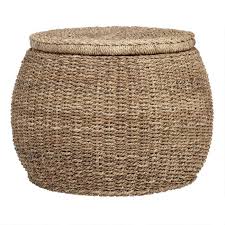 Description:designed to bring together both style and practicality, this modern storage ottoman is the perfect piece to bring finishing touches. Round Rattan And Seagrass Eric Storage Ottoman V2 Storage Ottoman Round Storage Ottoman Ottoman