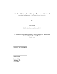 Pdf In The Name Of The Father Son And Holy Spirit Thomas Aquinas S Doctrine Of Analogical Naming And The Trinity In The Summa Theologiae Amos Dowber Academia Edu