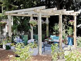 Uniquely designed, with a heavy, durable construction, the h potter genie garden trellis is a perfect fit for courtyards and can be used at a garden entrance, metal yard art, or standalone for climbers. How To Build A Wood Pergola Hgtv