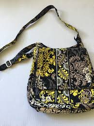 Vera bradley yellow floral pattern. Vera Bradley Yellow Floral Purse Bag Crossbody Hipste Gem