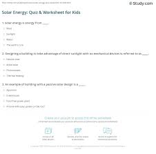If you fail, then bless your heart. Solar Energy Quiz Worksheet For Kids Study Com