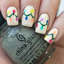 Christmas Lights On The Blog Happy Santa Claus Nail Art Designs Xmas Nails Light Nails