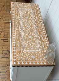 Intricate inlay work always fascinated me. How To Stencil Bone Inlay Furniture Girl In The Garage