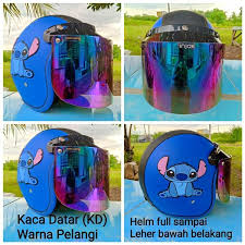 Harga helm bogo kaca datar pelangi. Helm Bogo Kulit Dewasa Tpr Stitch Biru Tua Kaca Datar Warna Pelangi Lazada Indonesia