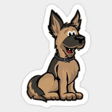 Download Cute German Shepard Dog Cartoon Dog Sticker Teepublic