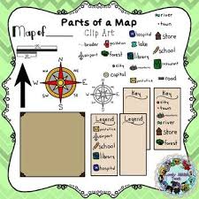 A Clip Art Set Introducing Containing What Makes A Simple Map For The Budding Cartographers In Grade School This Set Com Clip Art Map 3rd Grade Social Studies
