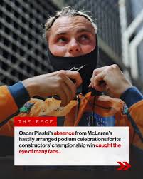 McLaren has offered an explanation as to why Piastri was absent from the  podium title celebrations: