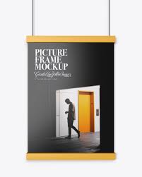 Glossy Picture Frame Mockup In Stationery Mockups On Yellow Images Object Mockups