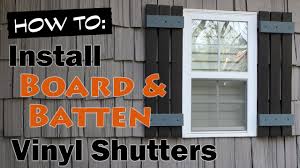 Homemade board & batten shutters. Install Vinyl Exterior Board Batten Shutters Youtube