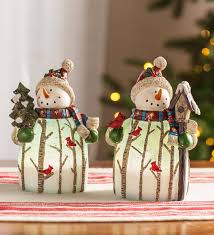 Free illuminated snowman vector download in ai, svg, eps and cdr. Lighted Snowman Statues Set Of 2 Plowhearth