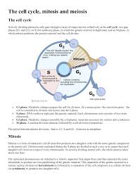Sexual reproduction in animals, males and females have different reproductive parts or organs. The Cell Cycle Mitosis And Meiosis
