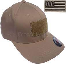 Men S Fitted 98 Cotton Flexfit Mid Profile Tactical Cap W Velcro Area And Patch Gorras