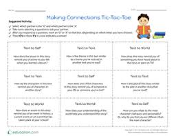 Get three or four in a row. Making Connections Tic Tac Toe Worksheet Education Com