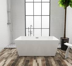 Elevate your home's contemporary decorum, while you effortlessly recline in the cozy embrace of a kingston brass freestanding bathtub. 59 Aqua Eden Freestanding Square Tub With Drain White Platinum Bath