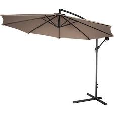 Deluxe Polyester Offset Patio Umbrella 10 By Trademark Innovations Tan Walmart Com Offset Patio Umbrella Patio Umbrellas Patio
