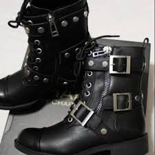 CHARLES BY CHARLES DAVID COLT BLACK STRAPPY MOTO...