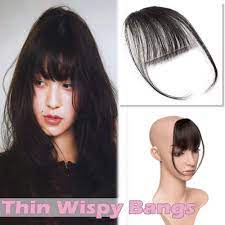 Easy to attach — just clip it in. Amazon Com Clip In Hair Bangs Human Hair Black Clip On Hair Fringe Extensions Flat Wispy Air Fringe Thin With Temple For Women One Piece 5 Hairpiece 1 Jet Black Beauty
