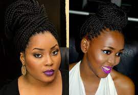 Lovely Everyday Box Braids Bun Hairstyles 2017 Blackhairlab Com Braided Bun Hairstyles Box Braids Bun Hair Styles 2017