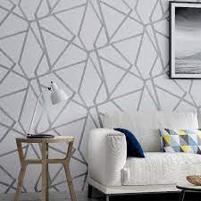 Frescoed, marble, geometric and floral wallpapers. Grijs Geometrische Behang Voor Woonkamer Slaapkamer Grijs Wit Gedessineerde Modern Design Wall Paper Roll Home Decor Wallpapers Aliexpress Geometric Wallpaper Living Room Wall Decor Trends Wallpaper Living Room