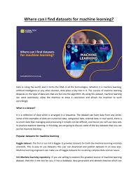 Event registration has moved from paper invitations to quick and easy online options. Where Can I Find Datasets For Machine Learning By Mikealreend Issuu