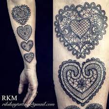 Check spelling or type a new query. Lace Heart Tattoo By Riki Kay Middleton Five Lace Tattoo S Done To Represent All The Members Of Her Family Black And Grey Fi Tattoos Lace Tattoo Heart Tattoo