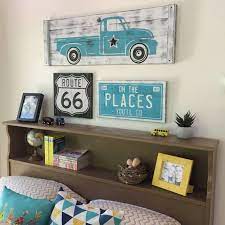 Large Rustic Truck Bedroom Decor 3 Set Oh The Places You Ll Go Sign Boy Nursery Rustic Little Man Cave Rustic Boy Nursery Boys Bedroom Decor Truck Bedroom