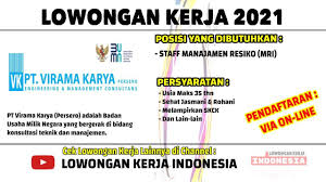 Kami berusaha semaksimal mungkin untuk memberikan informasi yang bebas dari unsur penipuan. Lowongan Kerja Bumn 2021 Pt Virama Karya Lowongan Kerja Januari 2021 Youtube