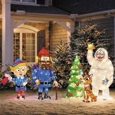 Lighted 5pc Set Rudolph The Red Nosed Reindeer Display Outdoor Christmas Decor Antique Christmas Tree Christmas Yard Decorations Outdoor Christmas Decorations
