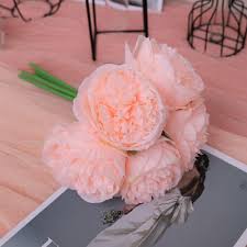 Send peonies today and delight someone with beautiful they're also the official flower of 12th wedding anniversaries. Blush Pink Peonies Bouquet Silk Peony Flowers For Wedding Centerpieces Vanrina