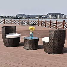 Amazon Com Jetime Patio Furniture Rattan Outdoor Black 3pcs Bistro Set Indoor Outdoor Patio Furniture Sets Rattan Garden Furniture Sets Garden Furniture Sets