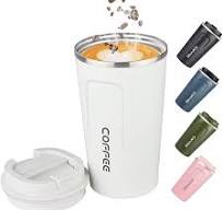 Big seller 17oz (500ml) Vacuum Insulated Travel Mug, Leakproof Double Wall  Stainless Steel Reusable Coffee Cup with Lid for Hot & Cold Drinks, White :  ...