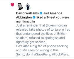 A tweet highlighting why it's important to recognise behaviour that can be construed as sexual harassment was described by piers morgan as: Piers Morgan On Twitter Amusing That Davidwalliams Regularly Likes The Nastiest Tweets About Me Yet Is Such A Snivelling Toady To My Face It S Not My Fault Bgt Ratings Were So Much