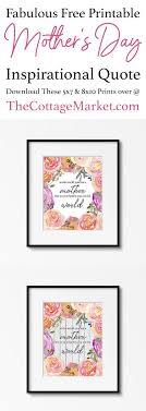 By being yourself, you put something wonderful in the world that was not there before. Fabulous Free Printable Mother S Day Inspirational Quote The Cottage Market