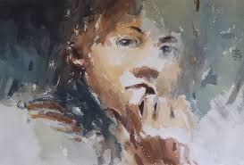 Portrait With Head Turned Watercolour Half Sheet Artist Painting Artist Australian Painting