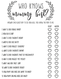 You will only be needing one copy of this answer sheet. Who Knows Mommy Best Printable Baby Shower Games Instant Etsy Who Knows Mommy Best Printable Baby Shower Printables Printable Baby Shower Games