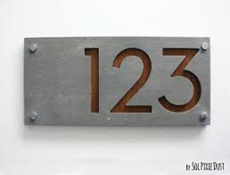 Personalised full acrylic house sign plaque number street name modern address. Modern House Numbers Concrete Wood Sign Plaque Door Number Ebay