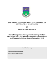  changes adopted from basel convention 1989 to the. Waste Management Facility Permit And Registration Wicklow Ie