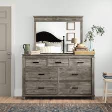 Made of acacia wood, pine and birch veneers and engineered wood. Eskew 7 Drawer Dresser With Mirror Reviews Birch Lane