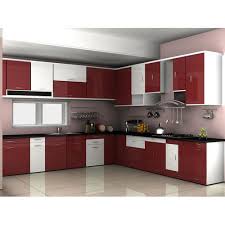 wooden v shaped modular kitchen