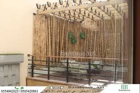تركيب مظلات وديكورات من الخيزران الطبيعى Bamboo Art Bamboo Home Decor
