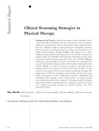 Pdf Clinical Reasoning Strategies In Physical Therapy