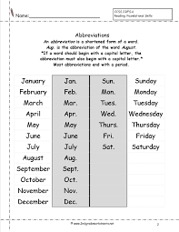 Free Abbreviation Worksheets And Printouts